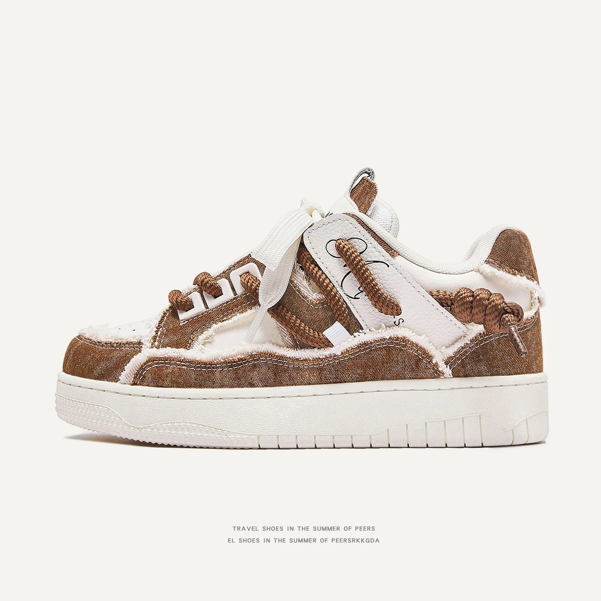 European and American Style Aesthetic Destruction Series Thick Soled Height Increasing Lace up Sports Shoes for Men and Women