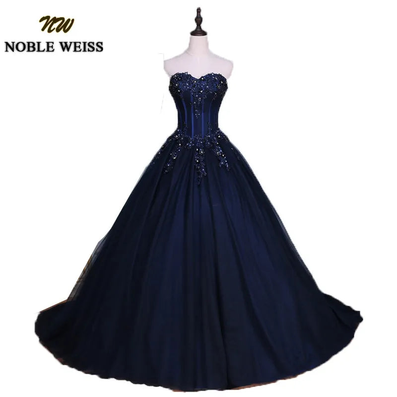 Quinceanera Dresses Ball Gown Sweetheart Strapless Applique Lace Prom Dresses Customized