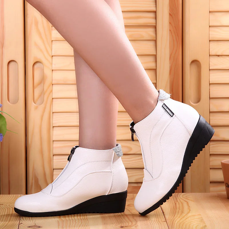 Winter Boots Women 2026 Women Snow Boots Wedge Heels Winter Shoes Women Warm Fur Casual Shoes  Zip Women's Shoes Botas Mujer