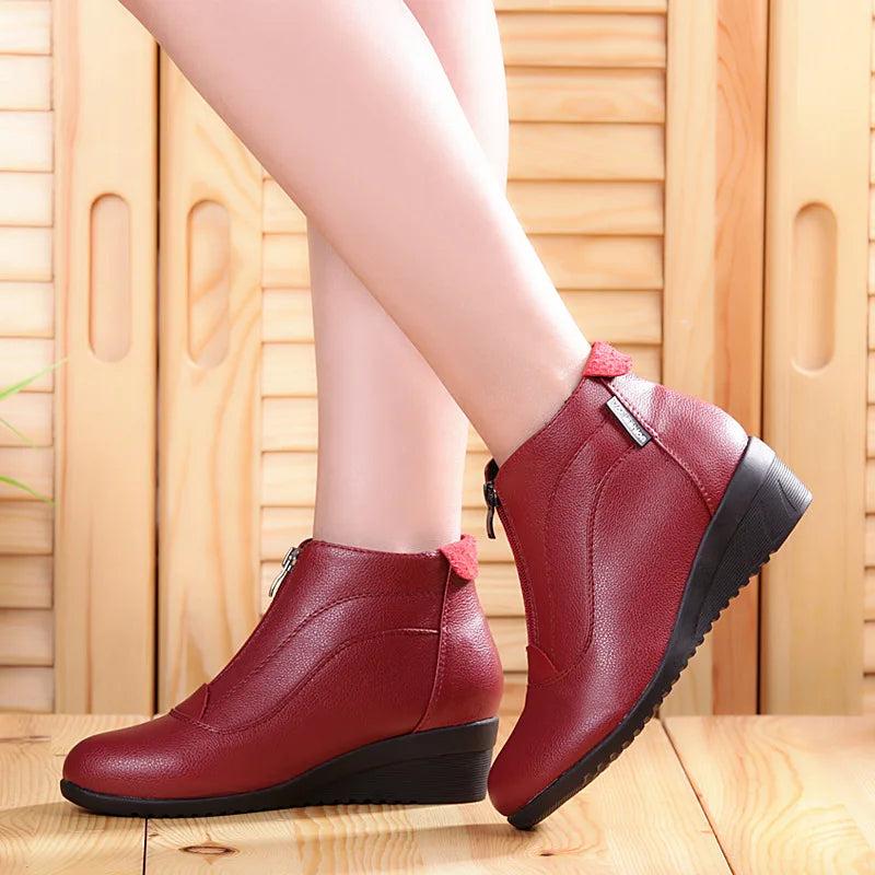 Winter Boots Women 2026 Women Snow Boots Wedge Heels Winter Shoes Women Warm Fur Casual Shoes  Zip Women's Shoes Botas Mujer