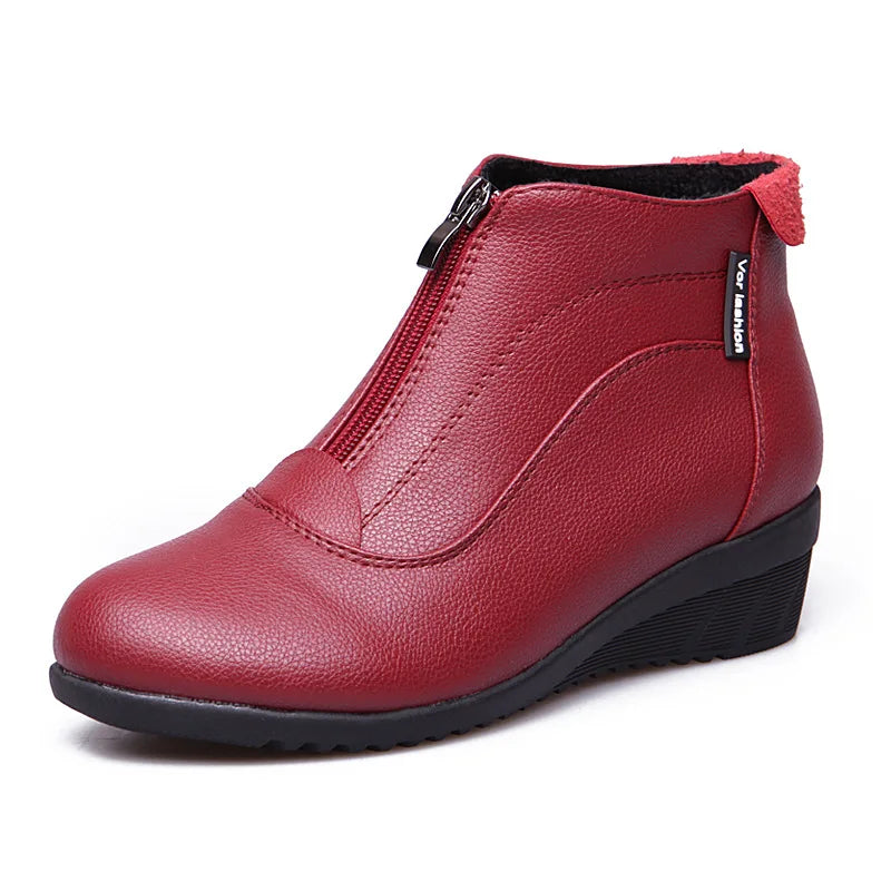Winter Boots Women 2026 Women Snow Boots Wedge Heels Winter Shoes Women Warm Fur Casual Shoes  Zip Women's Shoes Botas Mujer