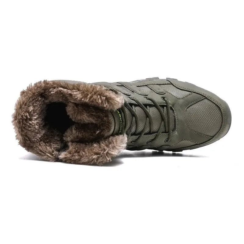 Men's Mountaineering Boots Winter Thickened Fleece Cotton Padded Warm Shoes Snow Boots Hiking & Trekking Backpacking Shoes