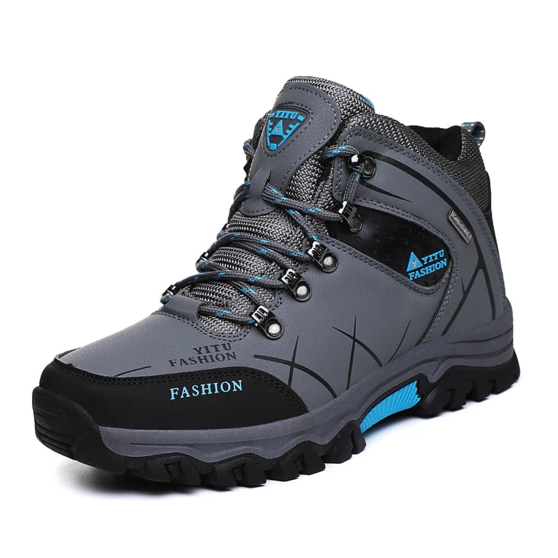 Men's Mountaineering Boots Winter Thickened Fleece Cotton Padded Warm Shoes Outdoor Hiking & Trekking Backpacking Shoes Sneakers