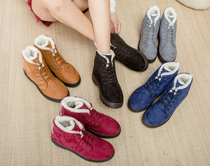 Hot Sale Winter Snow Boots Women's Warm Shoes Short Boots Flat Heels Women's Cotton Shoes