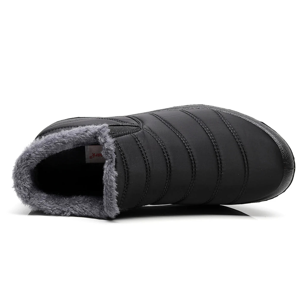 Men Winter Boots  Unisex Couples New Snow Boots Ankle Boots Solid Color Plush Inside Anti Skid Bottom Warm Waterproof Ski Shoes
