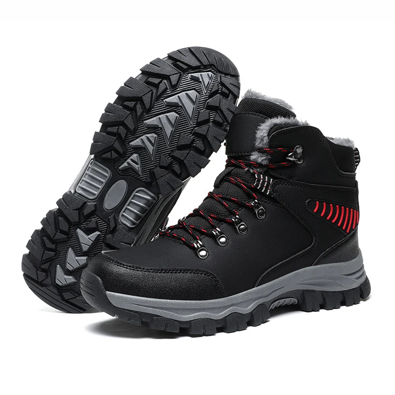 New Models Men's Hunting Boots Waterproof Winter Fur Lining Winter Warm Shoes Outdoor Low Price Factory Big Size 48 Bootie