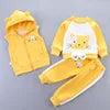 Girls' & Baby Boys' Korean-style Three-Piece Fleece Milk Silk Casual Outfit for 0-3 Years Old Children Fall Winter