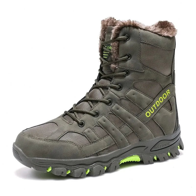 Men's Mountaineering Boots Winter Thickened Fleece Cotton Padded Warm Shoes Snow Boots Hiking & Trekking Backpacking Shoes