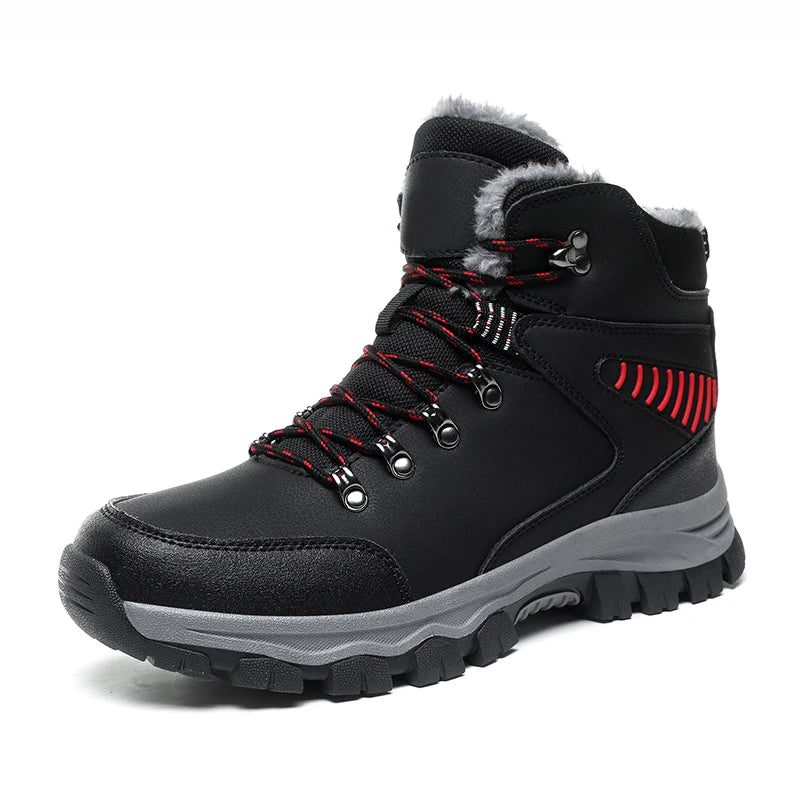 New Models Men's Hunting Boots Waterproof Winter Fur Lining Winter Warm Shoes Outdoor Low Price Factory Big Size 48 Bootie