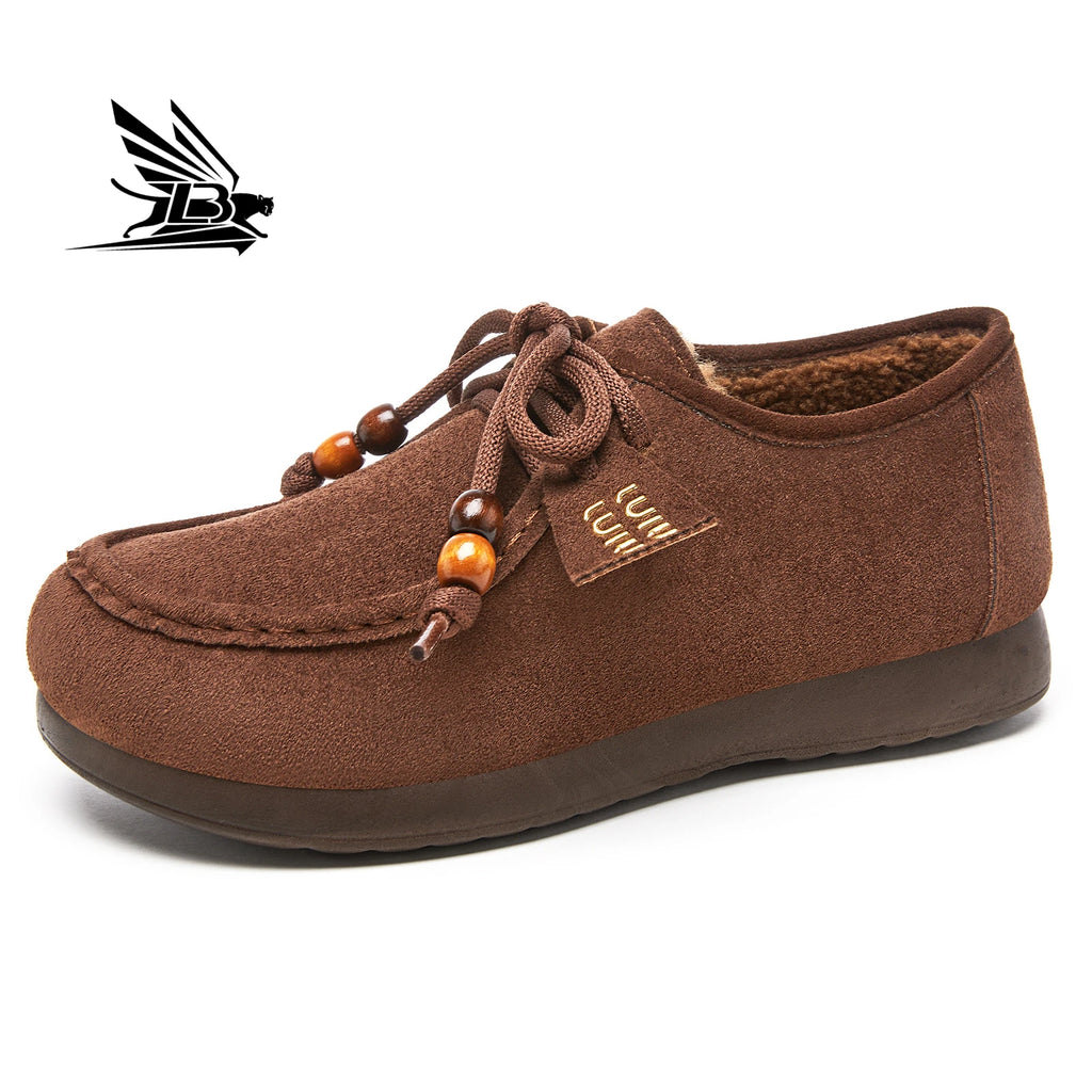 Women's Warm Shoes Fashionable and Comfortable Winter Casual Shoes Soft Lace-up Walking Shoes