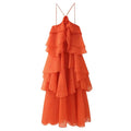 New Arrival Fashion Summer Clothing Vendor Elegant Women Sexy Dresses Sleeveless Halter 3d Floral Multi-layer Cake Long Dress