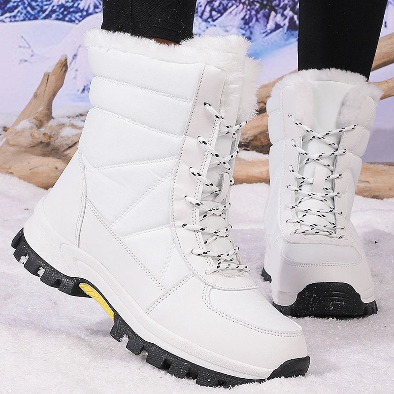 Snow Boots Winter Thickened Fleece Cotton Padded Warm Shoes Women's Men's Outdoor Hiking & Trekking Backpacking Shoes