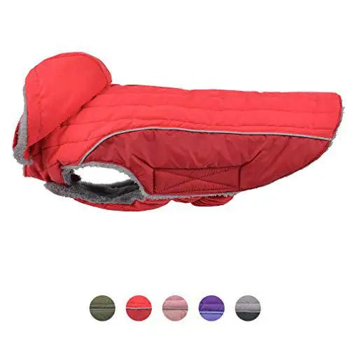 AIDA PET Dog Coat with Warm Detachable Hat Dog Thick Jacket Hoodie Reflective Sweater Clothing Outfits