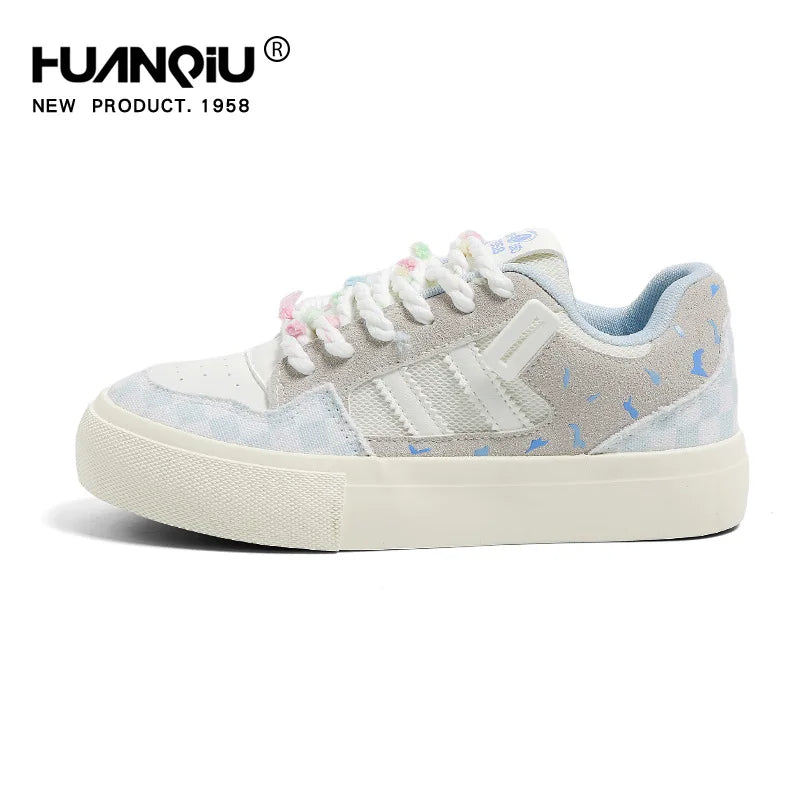 Global Times Mesh Breathable Lace-Up Synthetic Upper Bread Shoes Women's Summer Thick-Soled Sports Sneakers Student Korean Style