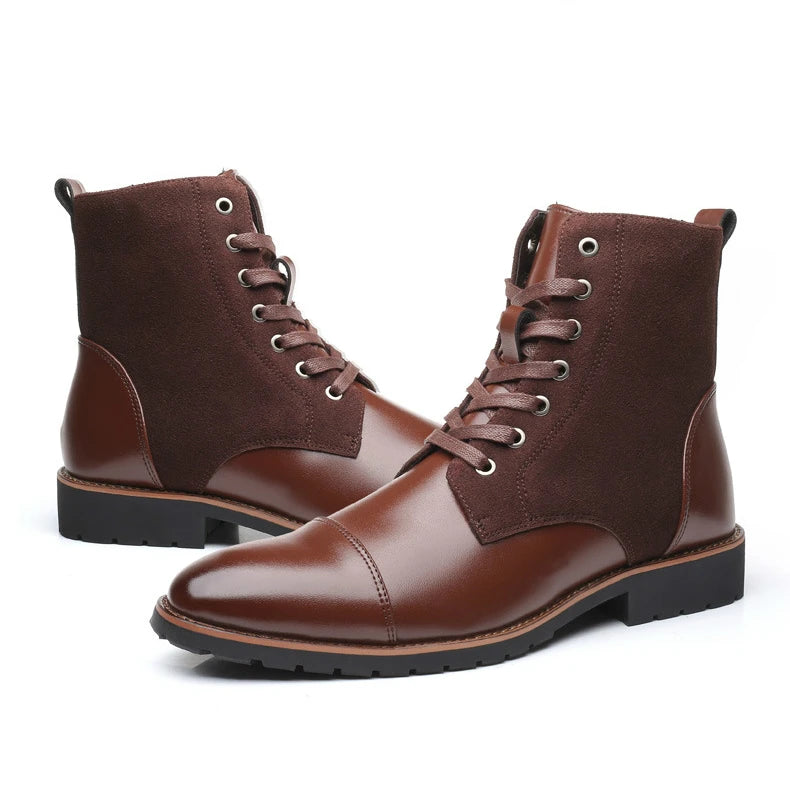 High Top Warm Shoes for Winter Big Size 47 48 Fashion Lace-up Quality Formal Boots for Men