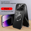 Premium Metal Frame Shell Cover With 360 Full-Body Protection Magnetic Phone Case With Privacy Screen for iPhone 15 16 Pro Max