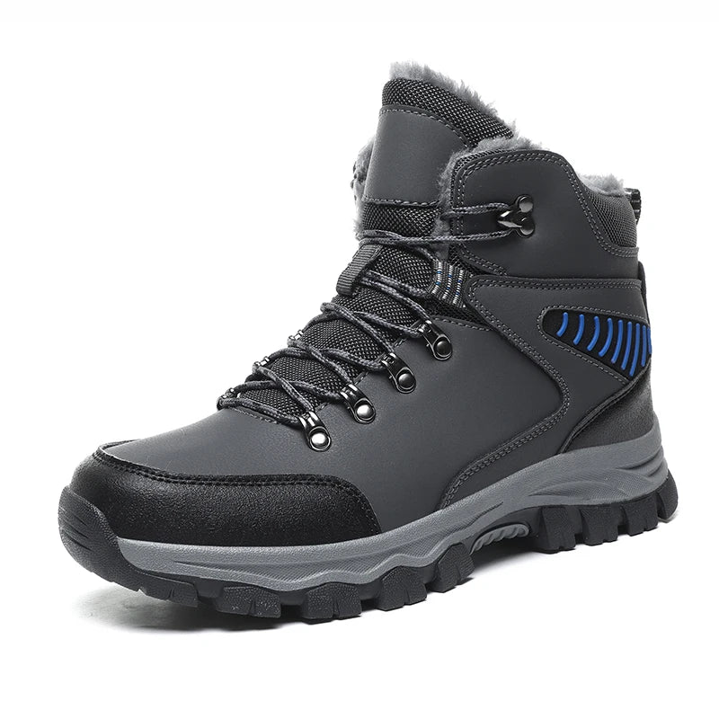 New Models Men's Hunting Boots Waterproof Winter Fur Lining Winter Warm Shoes Outdoor Low Price Factory Big Size 48 Bootie