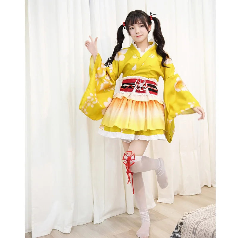 Anime Live Show Women's Clothing Japanese Traditional Kimono Dress Robe Fashion Stage Set Costume for Fans and Performers