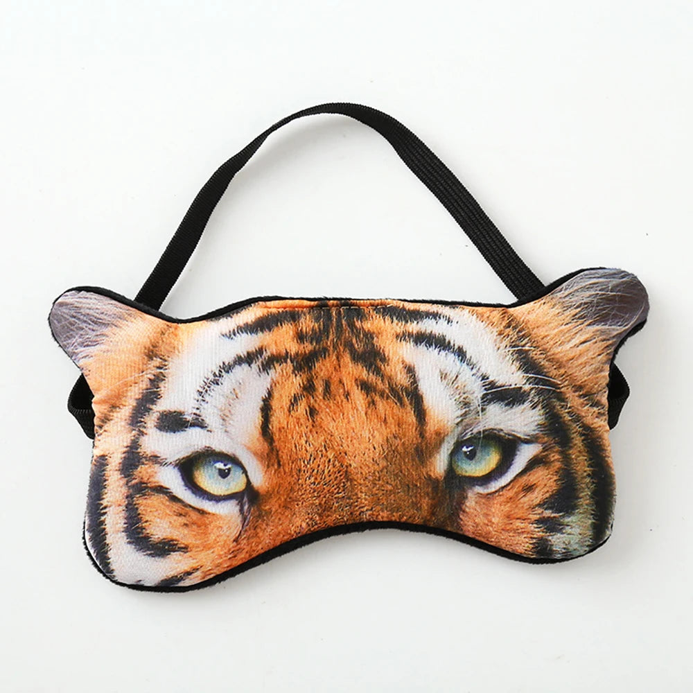 3D Animal Dog Tiger Fox Eye Mask Soft Lightproof Sleeping Eye Covers for Woman Man to Sleep Better for Travel Nap Rest Masks