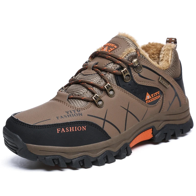 Men's Mountaineering Shoes Winter Thickened Fleece Cotton Padded Warm Shoes Outdoor Hiking & Trekking Backpacking Boots Sneakers