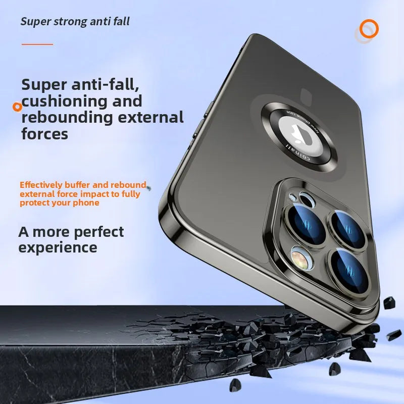 For 13 Pro Max Magnetic Wireless Silicone Matte Electroplated Anti-Drop Full-Cover Luxury Design Ultra-Thin Case