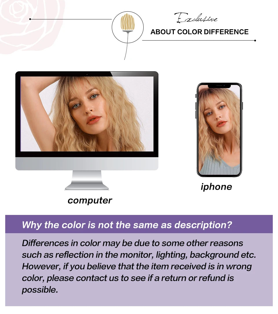 ELEMENT 16 Inch Ombre Golden Blonde Loose Curly Hair Wig with Bangs Lolita Cosplay Party Daily Wigs for Women