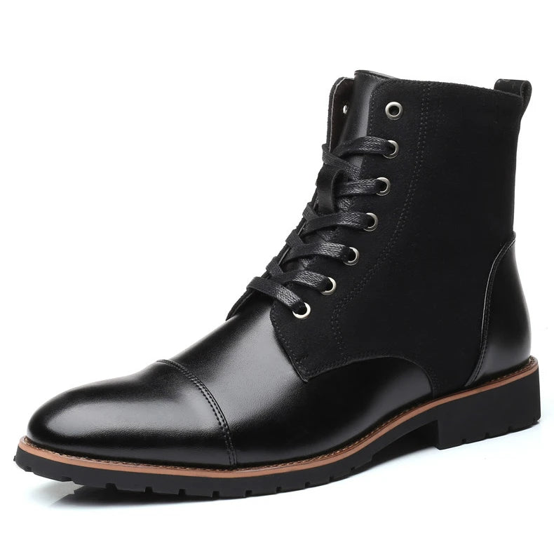 High Top Warm Shoes for Winter Big Size 47 48 Fashion Lace-up Quality Formal Boots for Men