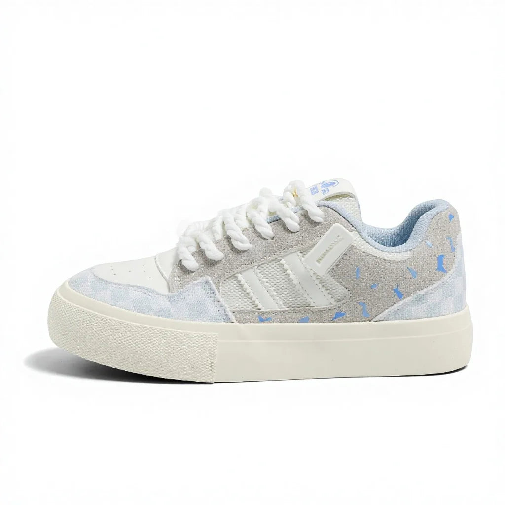 Global Times Mesh Breathable Lace-Up Synthetic Upper Bread Shoes Women's Summer Thick-Soled Sports Sneakers Student Korean Style