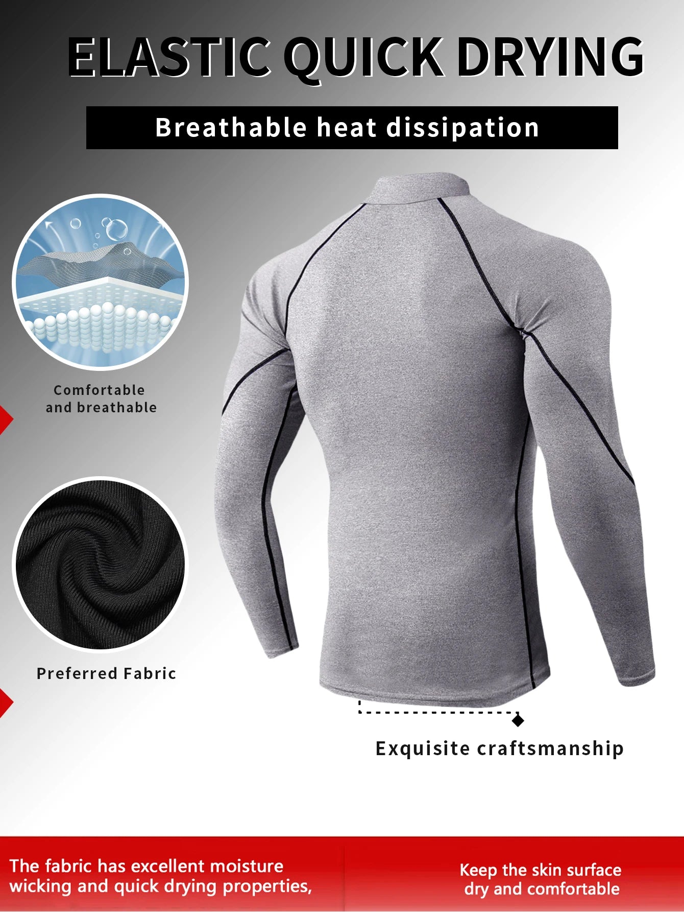 Men High Collar Thermal Underwear Elastic Thermal Shirt Man Compression Undershirts Long Johns Man Sport First Layer Sleepwear