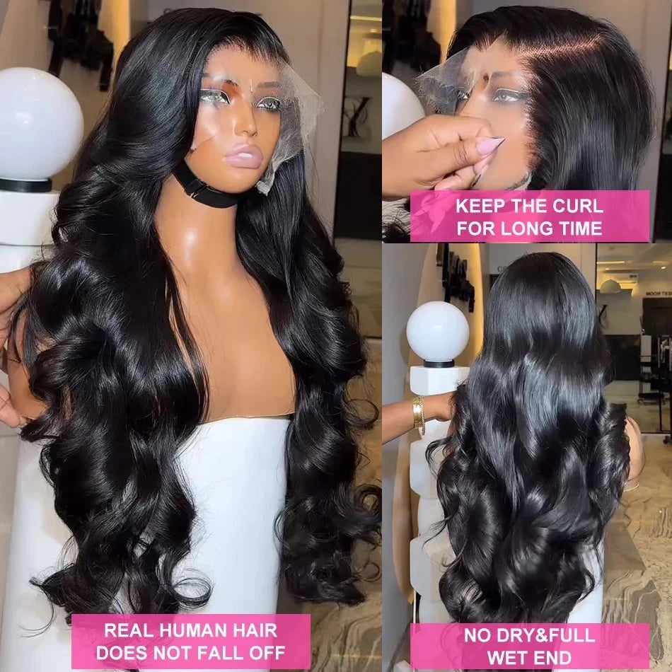 250 Density HD Lace Wig 13x6 Human Hair 30 40 Inch Body Wave Human Hair Wigs Lace Frontal Pre Plucke Brazilian Hair For Women