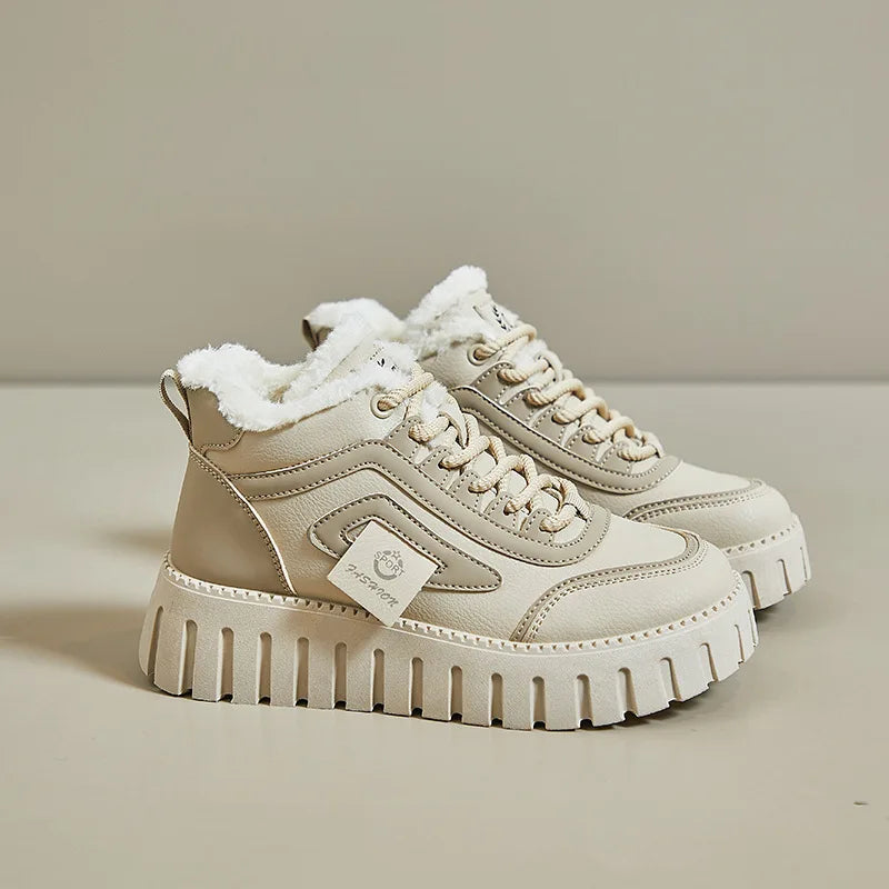 2026 New Winter woman boots  Fashionable Versatile High Top Shoes Thick Soled Casual Comfortable Women's Shoes