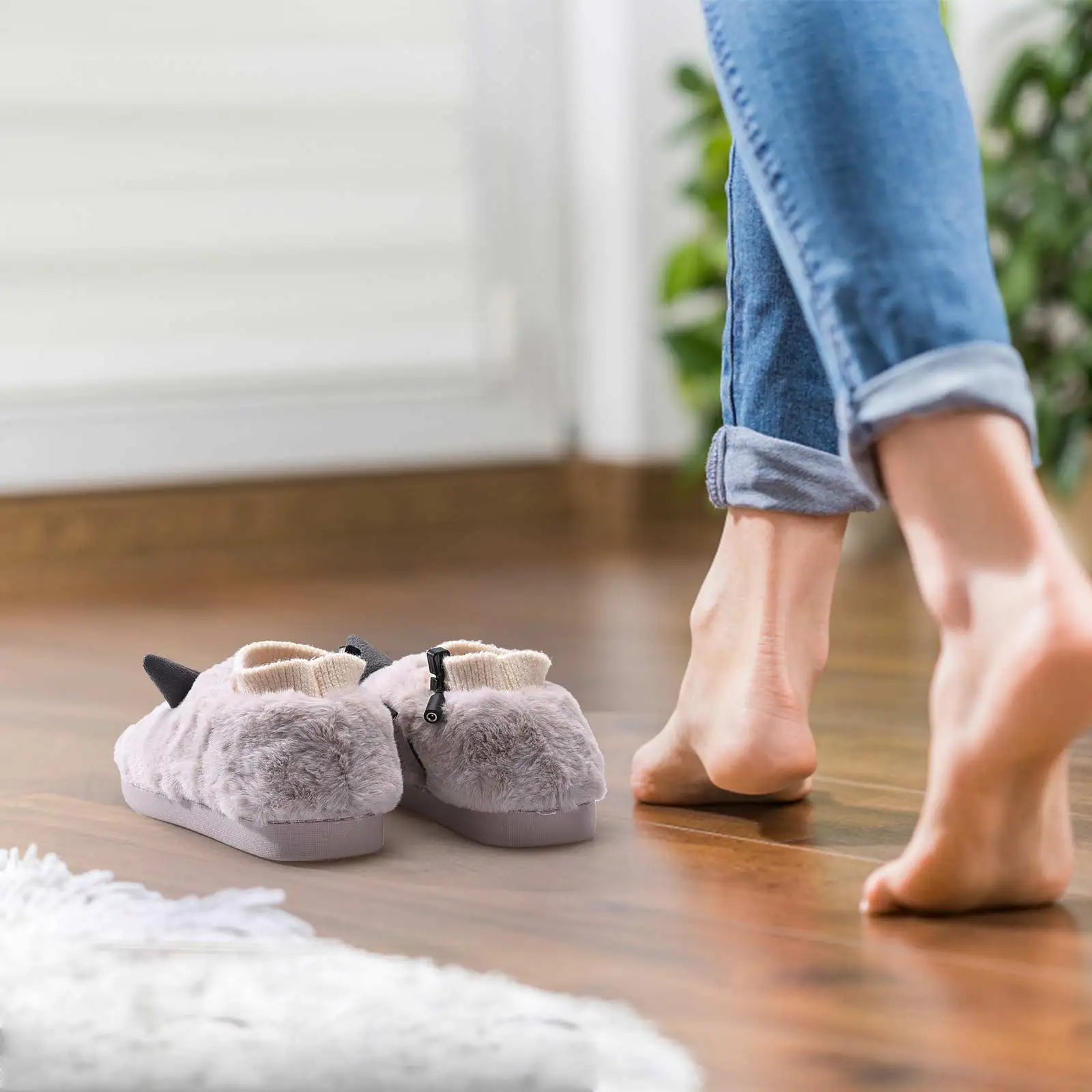 Heated Feet Warmer USB Foot Warmers Winter Shoes Plush Cute Removable And Washable Slippers