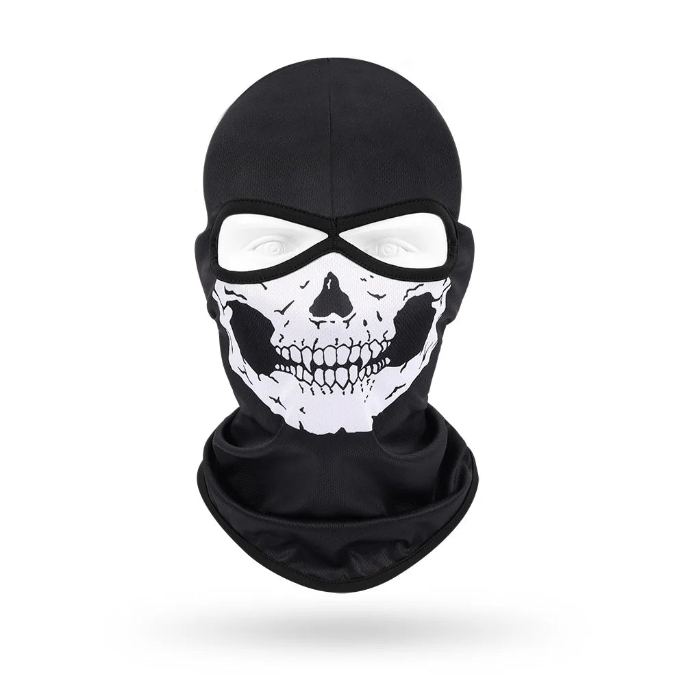 2 Holes Skull Balaclava Outdoor Motorcycle Riding Face Mask Windproof Caps Rider Head Cover Ski Masks MTB Bicycle Headgear