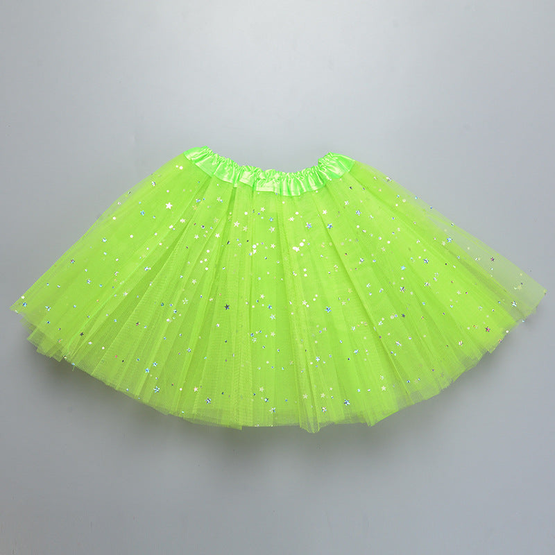 Wholesale  Girls Tulle Star Short Tutu Skirt Children Fancy Ballet Dancewear Party Costume Ball Gown Mini Skirt