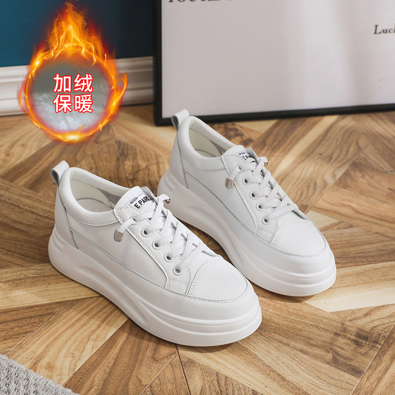 Fujin 4.5cm Genuine Leather Women Shoes Platform Flats Breathable Women Mesh Shoes White Sneakers Spring Autumn Summer Shoes