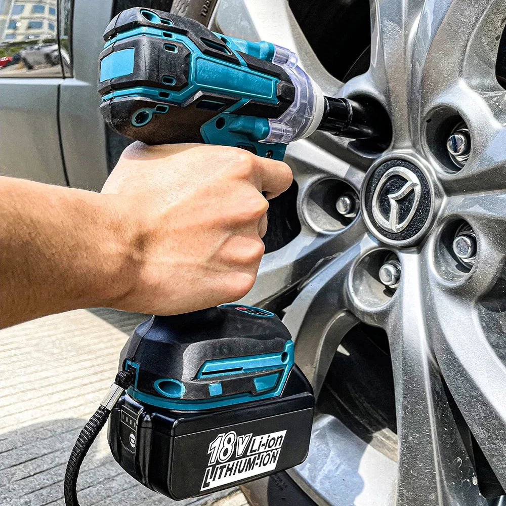 Wrench 1/2Inch Power Tools 2 In 1 Brushless Cordless Wrench LED Light Adapt To Makita Battery 21V Brushless Electric Impact