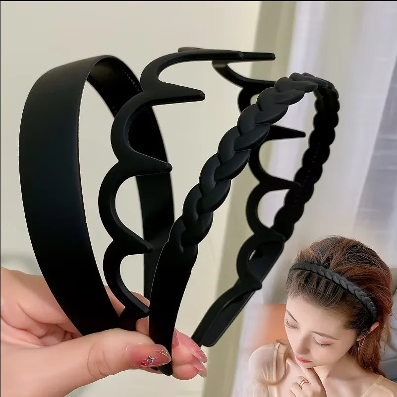 Black Series Frosted Face Wash Hair Band Korean version of Acrylic Headband for Men And Women Hairband Hair Accessories