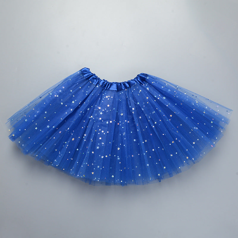 Wholesale  Girls Tulle Star Short Tutu Skirt Children Fancy Ballet Dancewear Party Costume Ball Gown Mini Skirt