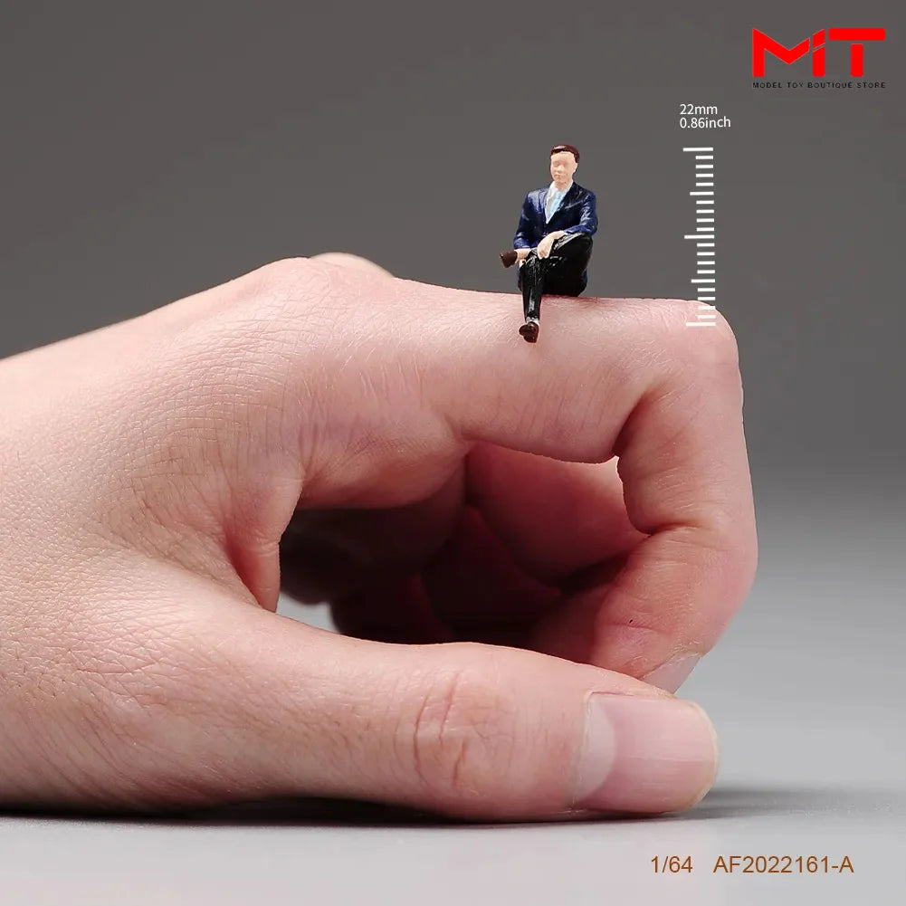 Miniature Figurines 1/87 1/64 1/43 1/24 Restaurant Waiter Diners Smoking Man Model Scene Figure DIY Creative Photography Props