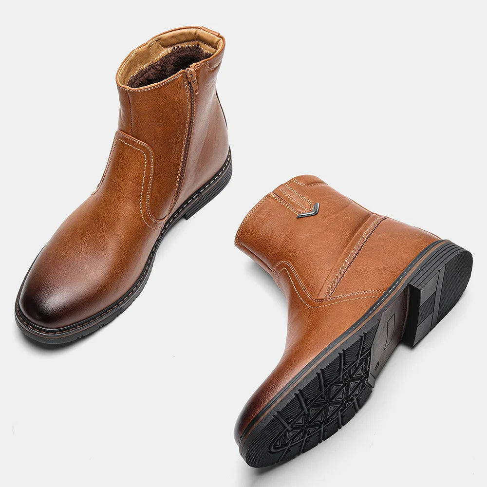 Men Winter Boots Vintage Ankle Warm Men's Winter Shoes #5278