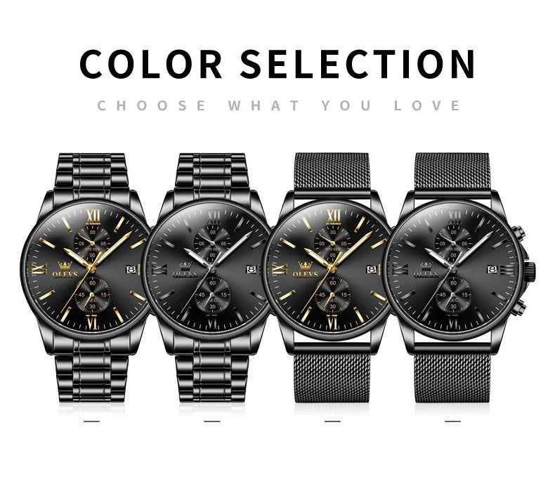 OLEVS 2886 Mens Watch Business Luxury Quartz Watch Waterproof Luminous Watch For Man  Multifunctional Chronograph Watch Original