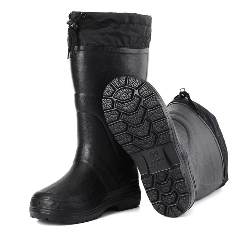 Winter Rain Shoes for Men EVA Non-slip Men Snow Boots Plush Warm Waterproof Shoes Comfortable Platform Men Work Shoes Plus Size