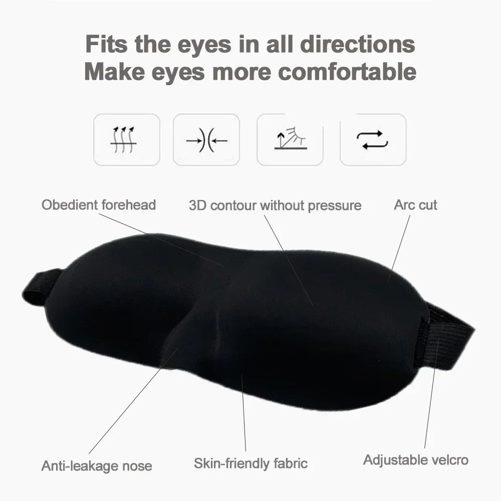 3D Sleep Mask Natural Sleeping Eye Masks Eyeshade Cover Shade Eyes Pad Women Men Soft Portable Blindfold Travel Office Eyepatch