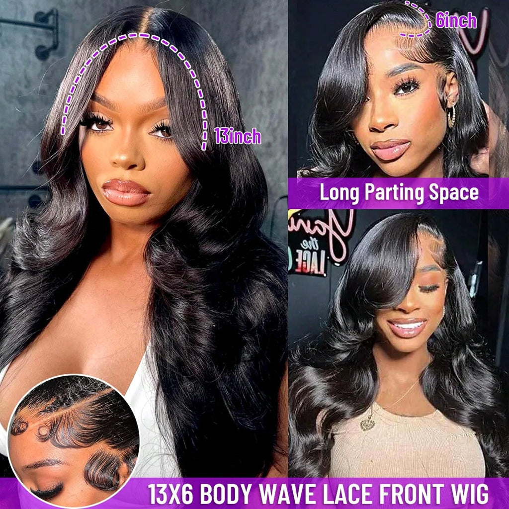 250 Density HD Lace Wig 13x6 Human Hair 30 40 Inch Body Wave Human Hair Wigs Lace Frontal Pre Plucke Brazilian Hair For Women