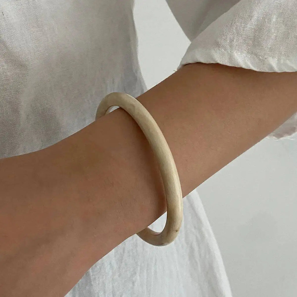 Ingemark 3 Styles Boho Resin Stacked Round Bangles for Women Ethnic Geometric Chunky Wide Bracelets Hand Jewelry Accessories
