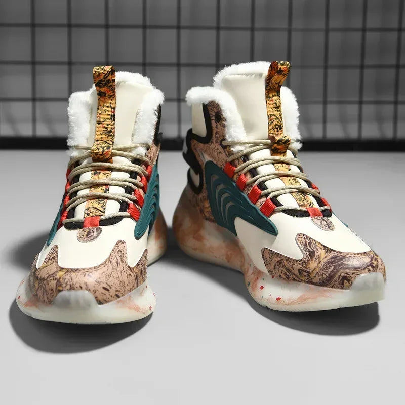Winter Men Shoes with Plush Thick Insulation Outdoor Snow Boots Fashion Trend Soft Soles Sports Leisure Shoes Durable 2026