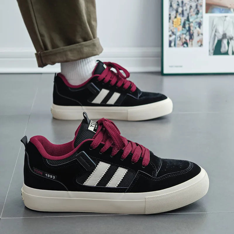 Men Shoes Fashion Street Skateboard Shoes Classic Breathable Canvas Shoes Lace Up Platform Vulcanized Shoe Men's Casual Sneakers