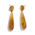 Yhpup 4 Color Acrylic Resin Teardrop Dangle Summer Earrings for Women Stainless Steel Exclusive Candy Fashion Jewelry