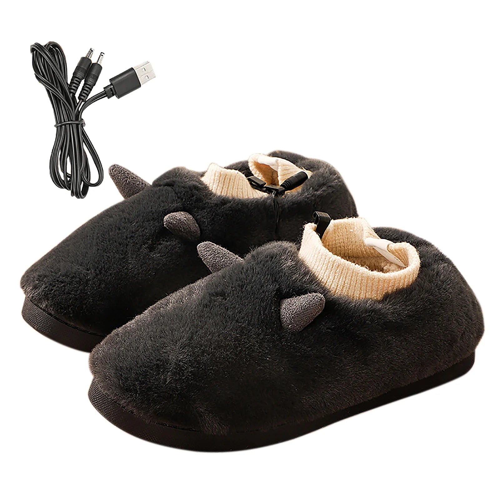 Heated Feet Warmer USB Foot Warmers Winter Shoes Plush Cute Removable And Washable Slippers