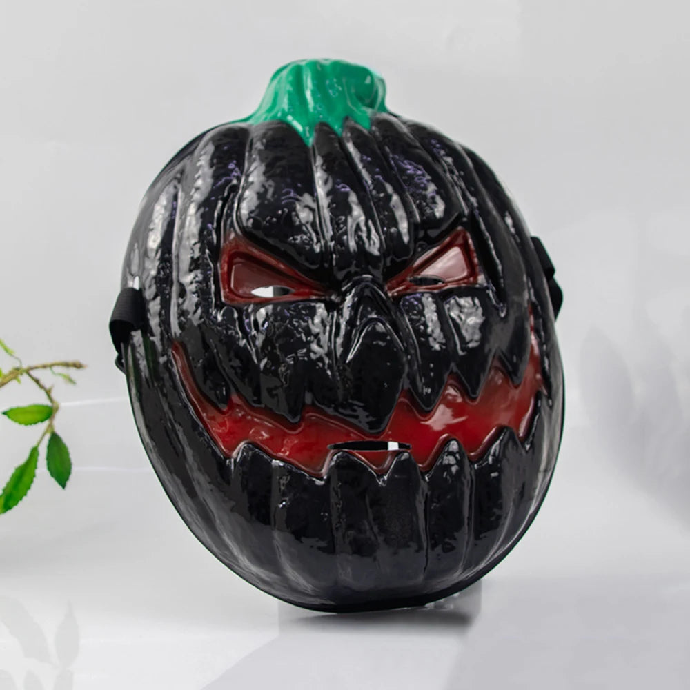 Halloween Horror Pumpkin Head Mask Masquerade Costume Mask Halloween Party Decor Props Supplies Full Face PVC Spoof Masks New